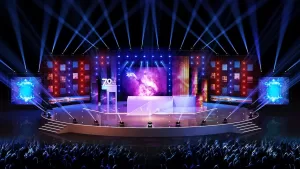 memaparkan latar belakang LED immersive